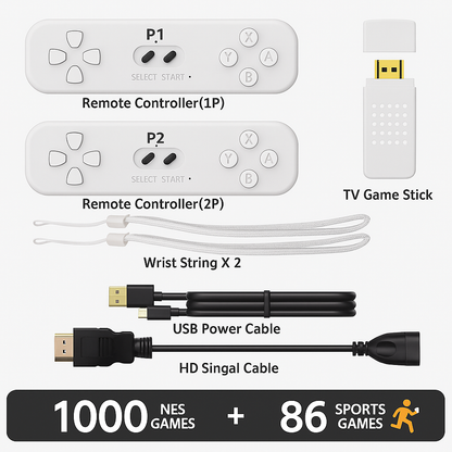Retro Game Console with Motion Controllers – 1086 Built-in Games